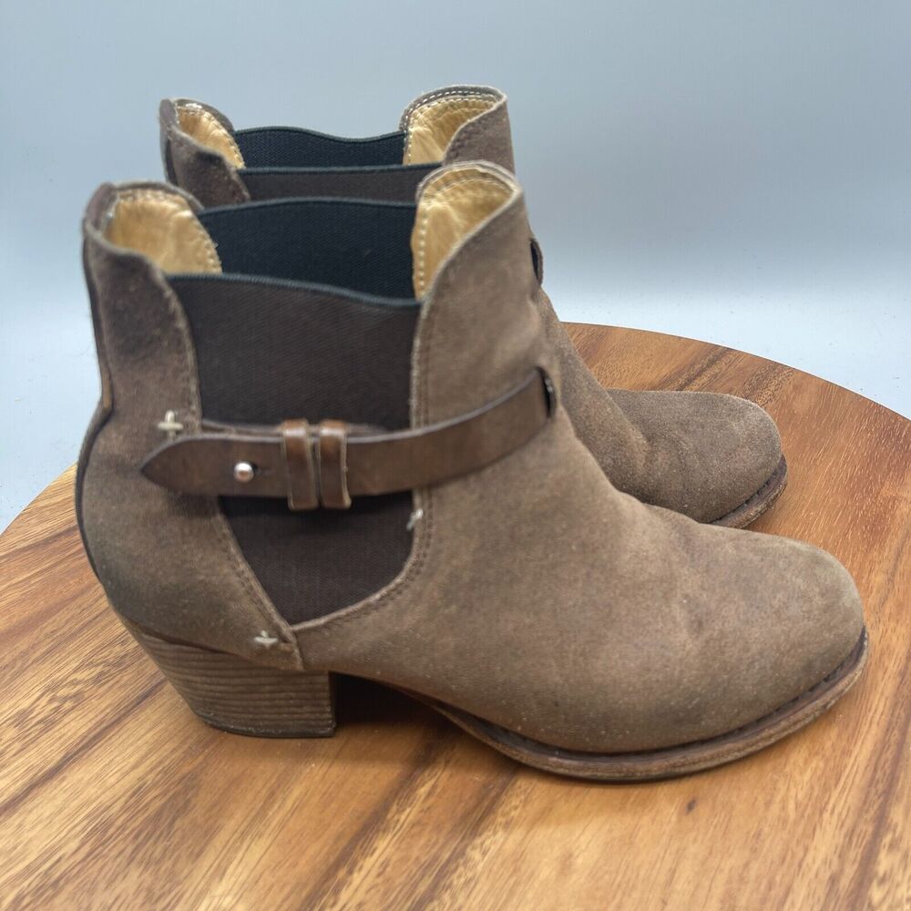 Rag And Bone DURHAM Ankle Boots Brushed Leather Brown Chelsea Womens Size 8 / 38